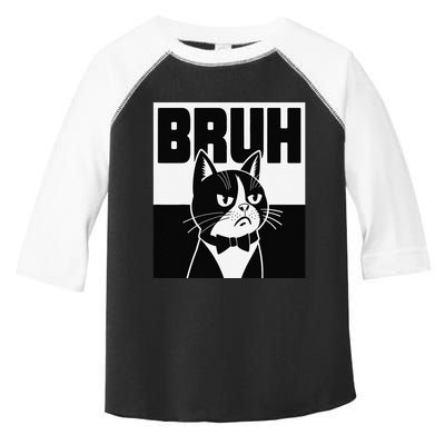 Bruh Angry Cat Funny Antisocial Hillarious Message Sarcasm Toddler Fine Jersey T-Shirt