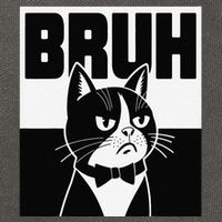 Bruh Angry Cat Funny Antisocial Hillarious Message Sarcasm Cotton Canvas Backpack
