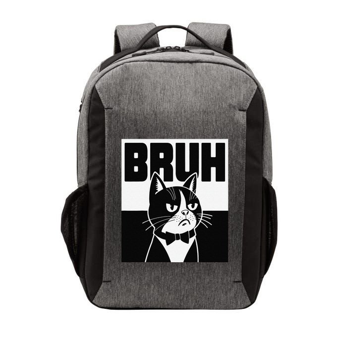 Bruh Angry Cat Funny Antisocial Hillarious Message Sarcasm Vector Backpack