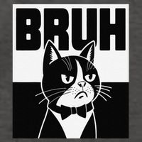Bruh Angry Cat Funny Antisocial Hillarious Message Sarcasm Vector Backpack