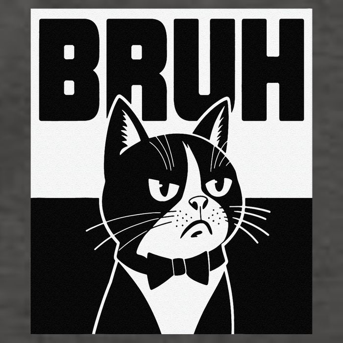 Bruh Angry Cat Funny Antisocial Hillarious Message Sarcasm Vector Backpack