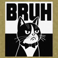 Bruh Angry Cat Funny Antisocial Hillarious Message Sarcasm Garment-Dyed Women's Muscle Tee