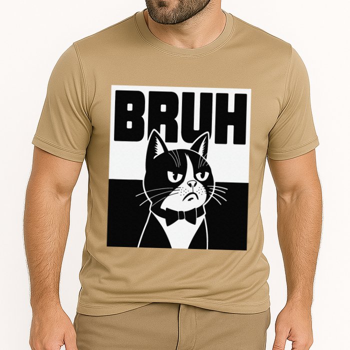 Bruh Angry Cat Funny Antisocial Hillarious Message Sarcasm Performance Shirt