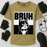Bruh Angry Cat Funny Antisocial Hillarious Message Sarcasm Performance Shirt