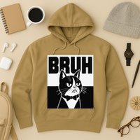 Bruh Angry Cat Funny Antisocial Hillarious Message Sarcasm Hoodie
