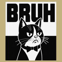 Bruh Angry Cat Funny Antisocial Hillarious Message Sarcasm Cooling Performance Long Sleeve Crew