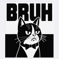 Bruh Angry Cat Funny Antisocial Hillarious Message Sarcasm Garment-Dyed Sweatshirt