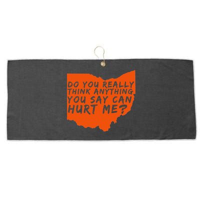 Being A Cleveland Fan Funny Sports Large Microfiber Waffle Golf Towel