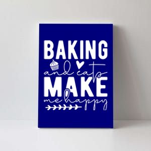 Baking And Cats Make Me Happy Feline And Cooking Lover Cool Gift Canvas