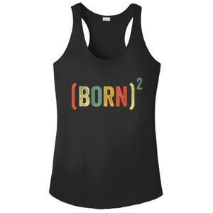 Born Again Christian Easter God Baptism Born Squared (Born)2 Ladies PosiCharge Competitor Racerback Tank