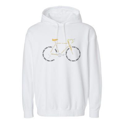 Bicycle Anatomy Cute Cycling Is Life Gift Garment-Dyed Fleece Hoodie