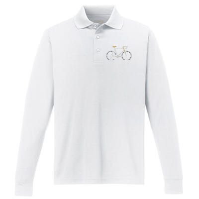 Bicycle Anatomy Cute Cycling Is Life Gift Performance Long Sleeve Polo