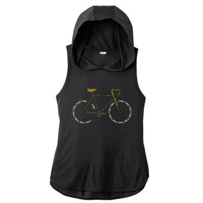 Bicycle Anatomy Cute Cycling Is Life Gift Ladies PosiCharge Tri-Blend Wicking Draft Hoodie Tank