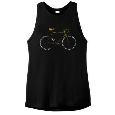 Bicycle Anatomy Cute Cycling Is Life Gift Ladies PosiCharge Tri-Blend Wicking Tank