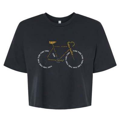 Bicycle Anatomy Cute Cycling Is Life Gift Bella+Canvas Jersey Crop Tee