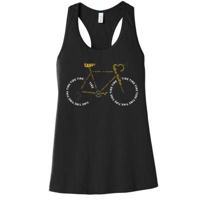 Bicycle Anatomy Cute Cycling Is Life Gift Women's Racerback Tank