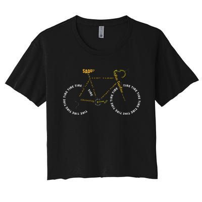 Bicycle Anatomy Cute Cycling Is Life Gift Women's Crop Top Tee