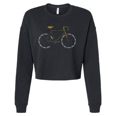 Bicycle Anatomy Cute Cycling Is Life Gift Cropped Pullover Crew