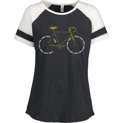 Bicycle Anatomy Cute Cycling Is Life Gift Enza Ladies Jersey Colorblock Tee