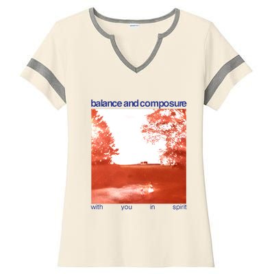 Balance And Composure With You In Spirit Ladies Halftime Notch Neck Tee