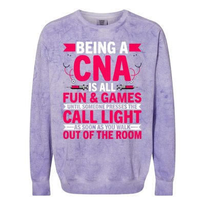 Being A Cna Is All Fun & Games Cna Medical Nursing Nurse Colorblast Crewneck Sweatshirt