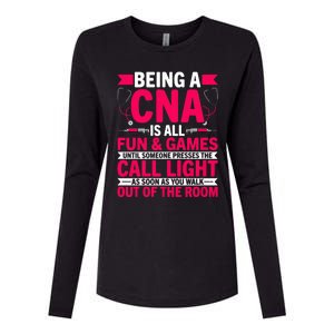 Being A Cna Is All Fun & Games Cna Medical Nursing Nurse Womens Cotton Relaxed Long Sleeve T-Shirt