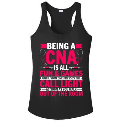 Being A Cna Is All Fun & Games Cna Medical Nursing Nurse Ladies PosiCharge Competitor Racerback Tank