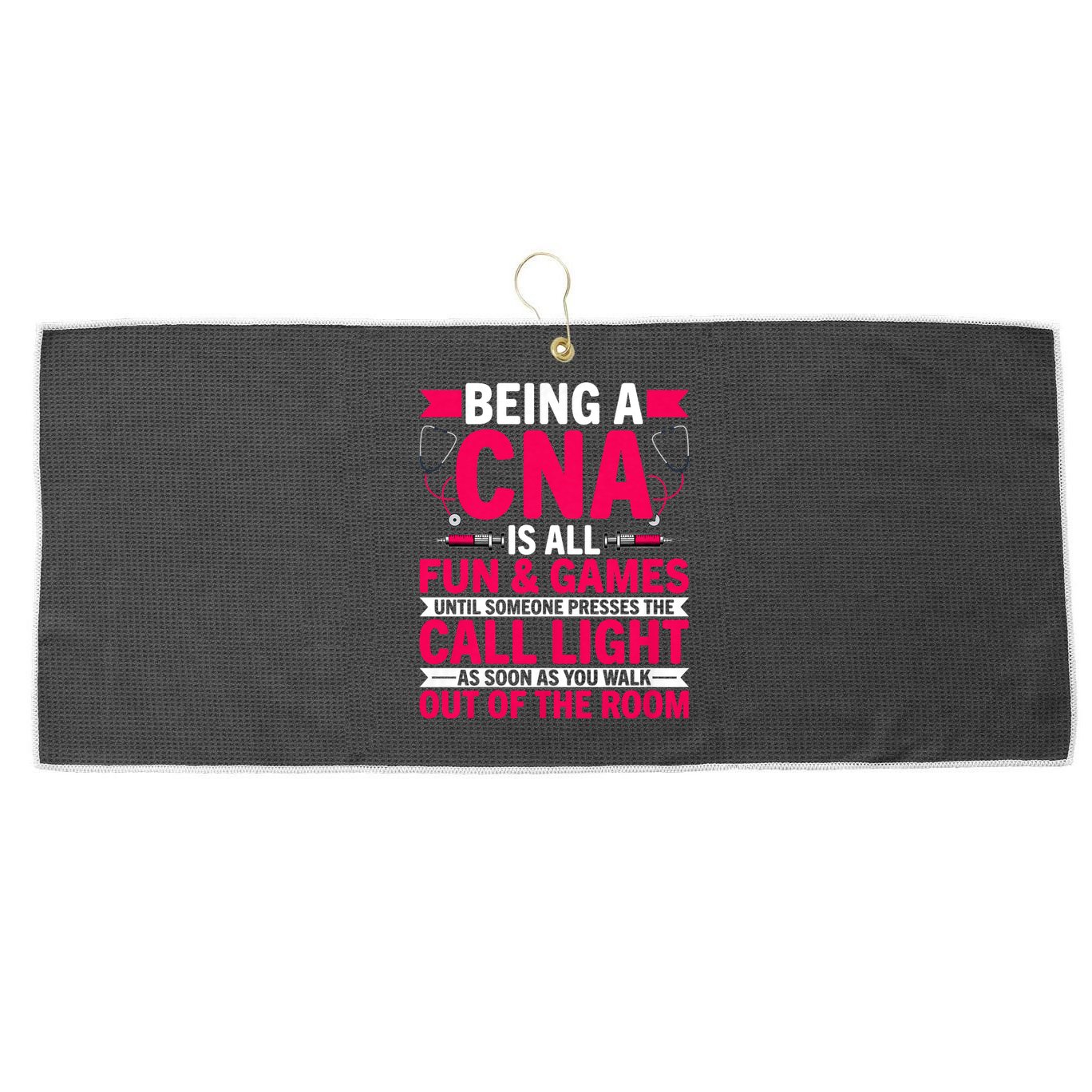 Being A Cna Is All Fun & Games Cna Medical Nursing Nurse Large Microfiber Waffle Golf Towel