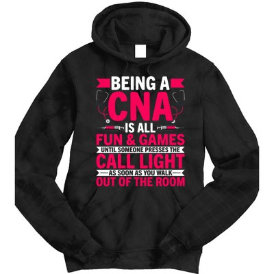 Being A Cna Is All Fun & Games Cna Medical Nursing Nurse Tie Dye Hoodie