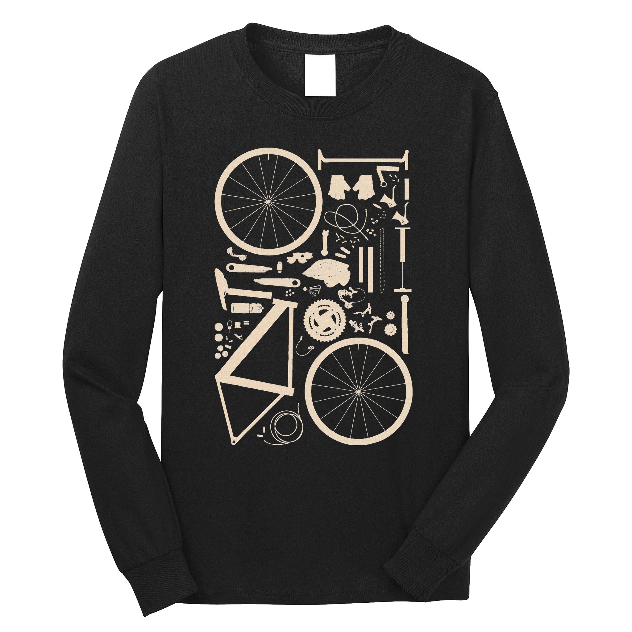Bicycle Anatomy Cycling Cyclist Biker Long Sleeve Shirt