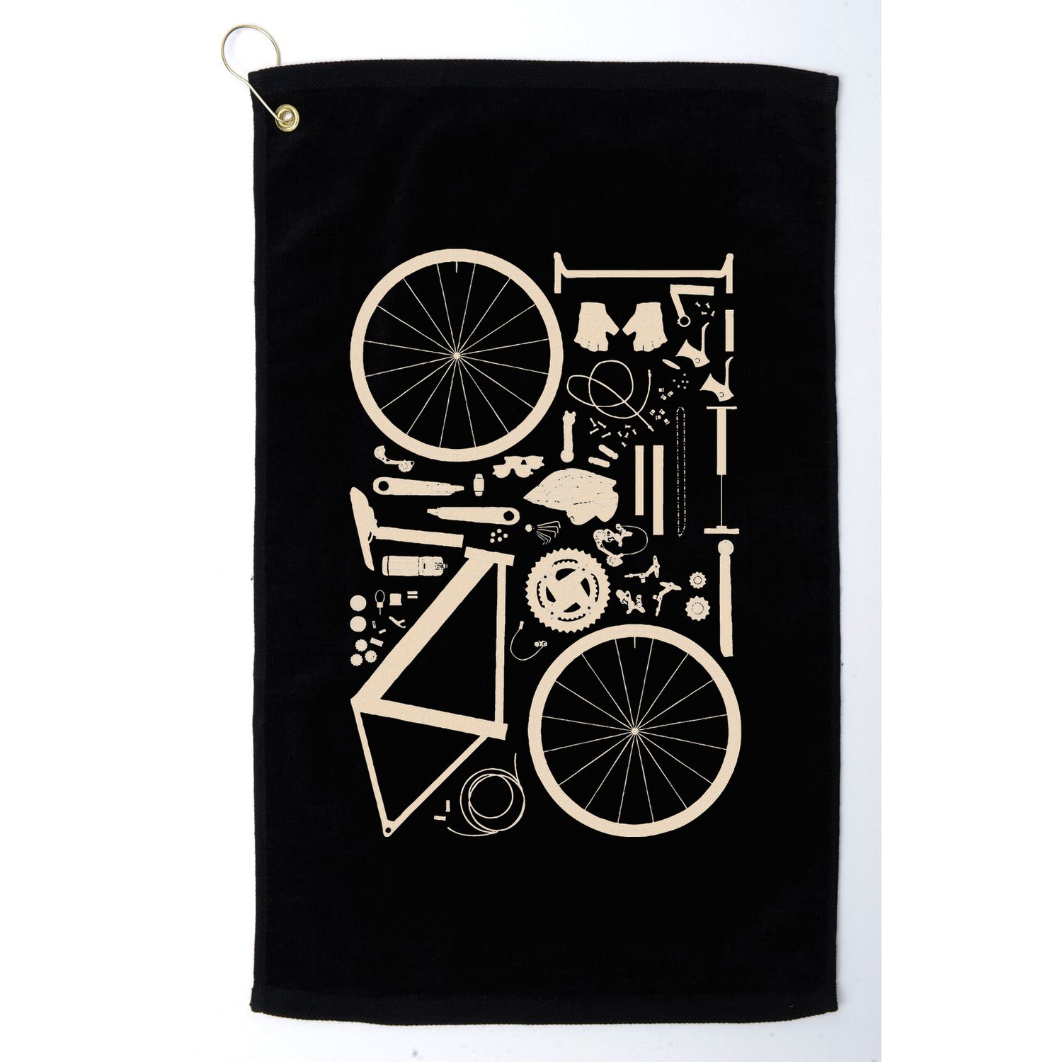 Bicycle Anatomy Cycling Cyclist Biker Golf Towel