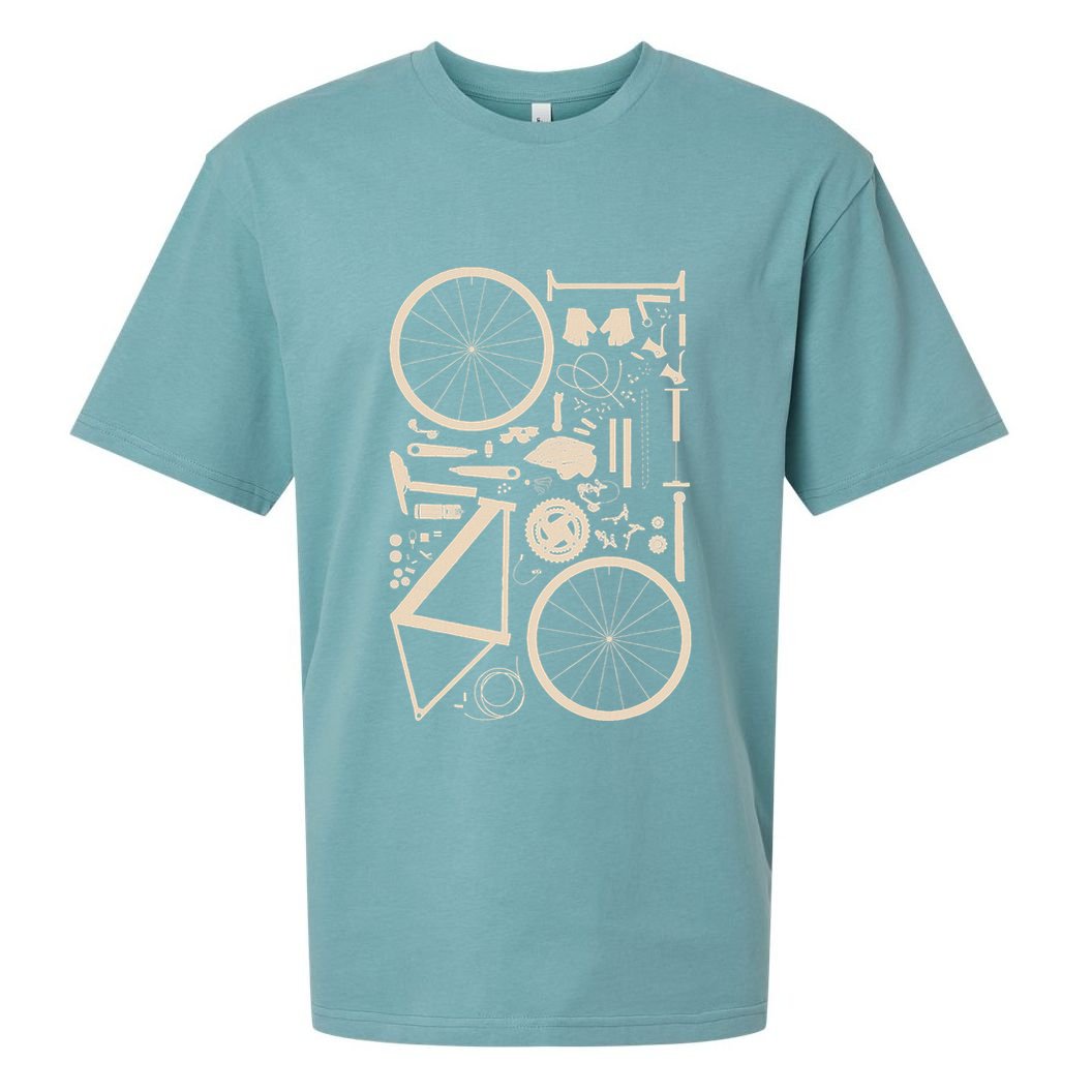 Bicycle Anatomy Cycling Cyclist Biker Sueded Cloud Jersey T-Shirt