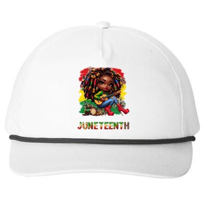 Black Afro Chibi Rockin Black History Junenth Cute Gift Snapback Five-Panel Rope Hat