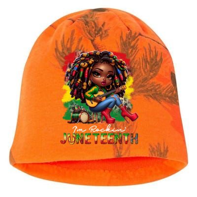 Black Afro Chibi Rockin Black History Junenth Cute Gift Kati - Camo Knit Beanie