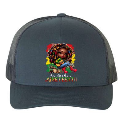 Black Afro Chibi Rockin Black History Junenth Cute Gift Yupoong Adult 5-Panel Trucker Hat