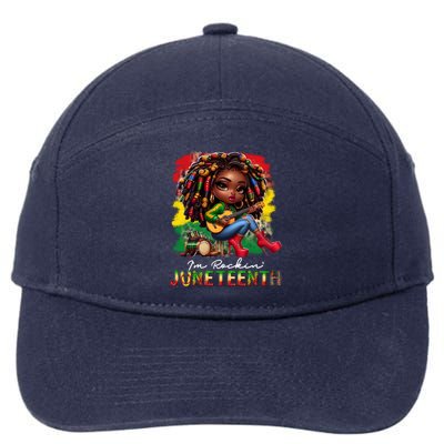 Black Afro Chibi Rockin Black History Junenth Cute Gift 7-Panel Snapback Hat