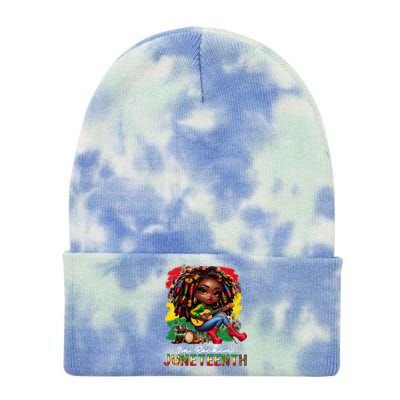 Black Afro Chibi Rockin Black History Junenth Cute Gift Tie Dye 12in Knit Beanie