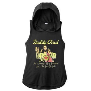 Buddy A Christ Christmas He Happy Scrappy The Son Of God Ladies PosiCharge Tri-Blend Wicking Draft Hoodie Tank