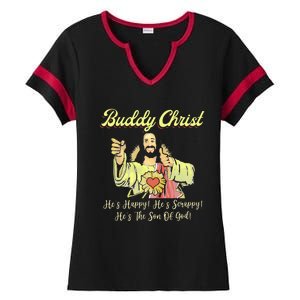 Buddy A Christ Christmas He Happy Scrappy The Son Of God Ladies Halftime Notch Neck Tee