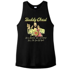 Buddy A Christ Christmas He Happy Scrappy The Son Of God Ladies PosiCharge Tri-Blend Wicking Tank