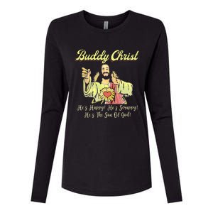 Buddy A Christ Christmas He Happy Scrappy The Son Of God Womens Cotton Relaxed Long Sleeve T-Shirt