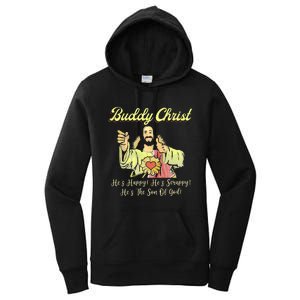 Buddy A Christ Christmas He Happy Scrappy The Son Of God Women's Pullover Hoodie