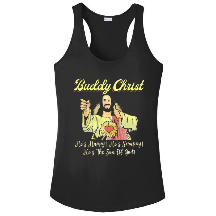 Buddy A Christ Christmas He Happy Scrappy The Son Of God Ladies PosiCharge Competitor Racerback Tank