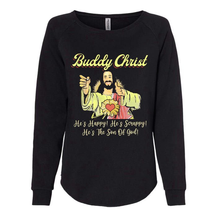 Buddy A Christ Christmas He Happy Scrappy The Son Of God Womens California Wash Sweatshirt