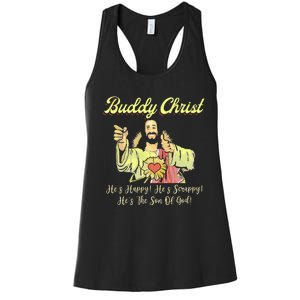 Buddy A Christ Christmas He Happy Scrappy The Son Of God Women's Racerback Tank