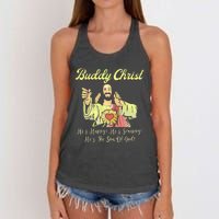 Buddy A Christ Christmas He Happy Scrappy The Son Of God Women's Knotted Racerback Tank