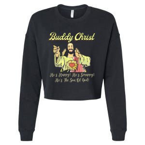 Buddy A Christ Christmas He Happy Scrappy The Son Of God Cropped Pullover Crew