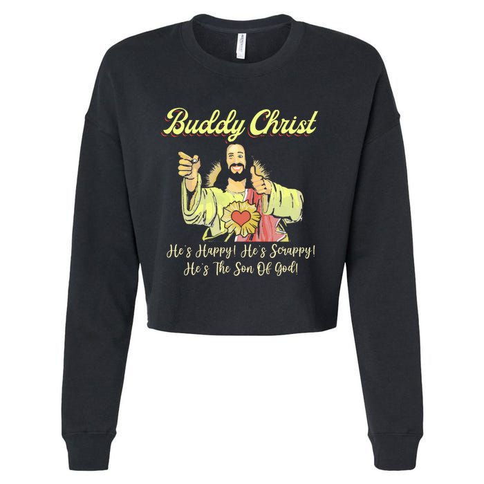 Buddy A Christ Christmas He Happy Scrappy The Son Of God Cropped Pullover Crew