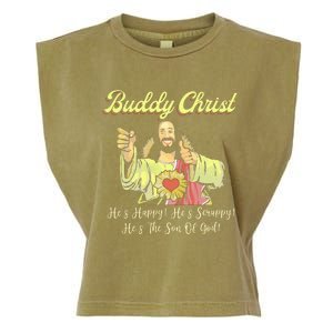 Buddy A Christ Christmas He Happy Scrappy The Son Of God Garment-Dyed Women's Muscle Tee