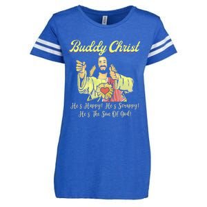 Buddy A Christ Christmas He Happy Scrappy The Son Of God Enza Ladies Jersey Football T-Shirt